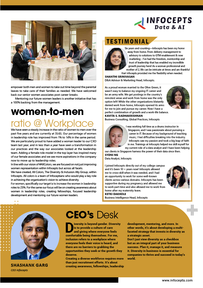 Infocepts Featured in The Economic Times Best Organizations for Women Coffee Table Book - Page 2