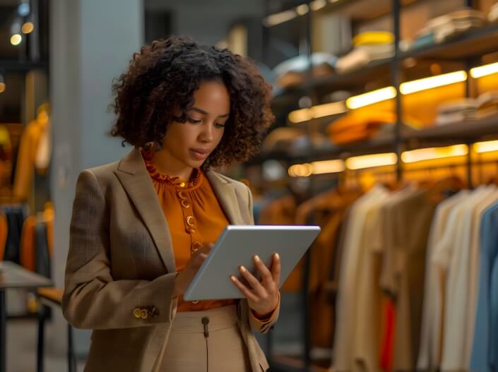 Retail leader reviewing an executive reporting view